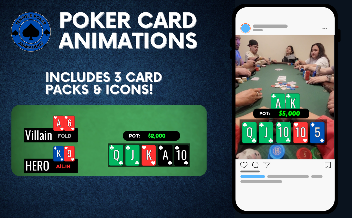 Poker Card Graphic Animations